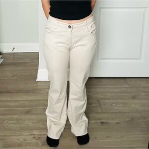 Y2K Women's Cream low rise Boot Cut Pants